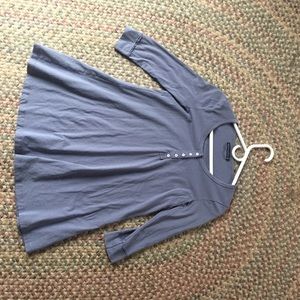 Blue button up long sleeve dress